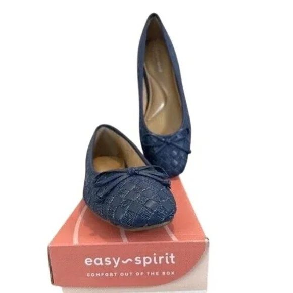 Easy Spirit Navy Blue Ballet Flats with Round Toe Slip On Shoes Sz 9.5m /S26244 - Picture 6 of 6